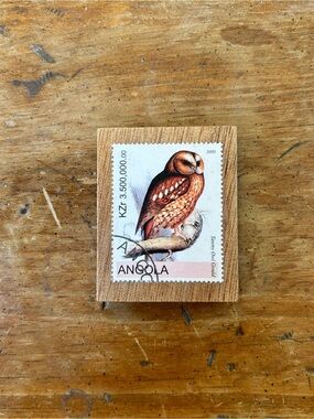 Handmade Vintage Postage Stamp Magnet On Wood • OWL